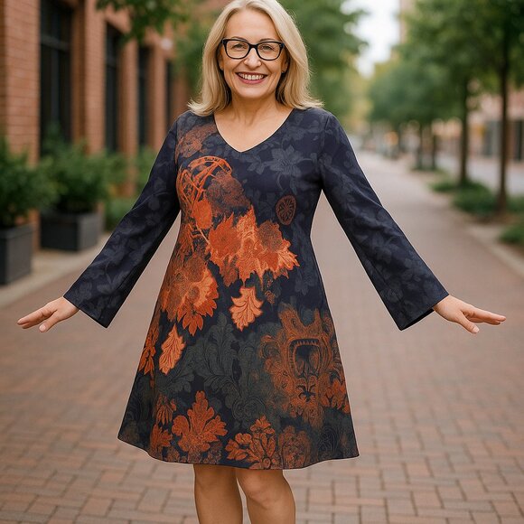 Soft Surroundings Maxi Dress Floral Boho Romantic Cottagecore Bell Sleeves Med - Picture 7 of 7